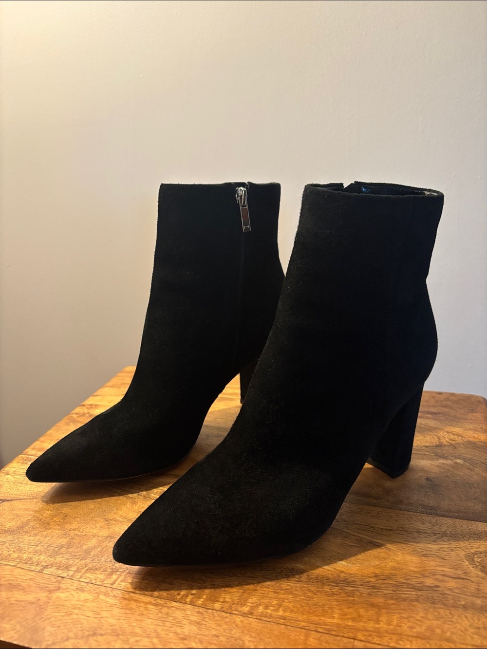 Marc Fisher Black Pointed Toe Ankle Boots